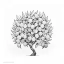 bush lemon tree with cardboard box underneath  tattoo design idea