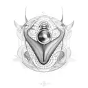 A motorcycle made out of musical notes and fish scales tattoo design idea