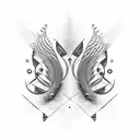 A motorcycle made out of musical notes and fish scales tattoo design idea