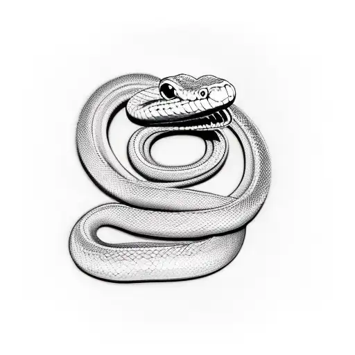 snake over a bitten apple tattoo design idea