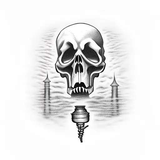 grim reaper with lantern tattoo design idea