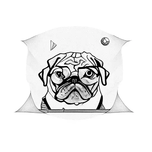 pug doing sports tattoo design idea