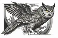 Owl flying tattoo design idea