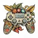 sports and drawing and gaming  controller tattoo design idea