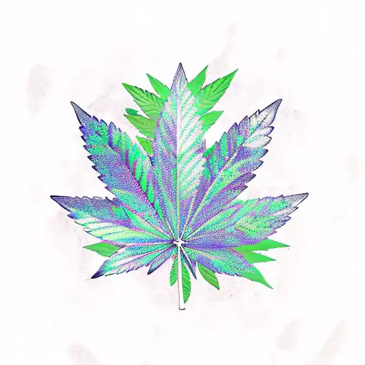cookie with bite missing behind a cannabis leaf tattoo design idea