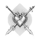 Heart with 3 Daggers tattoo design idea