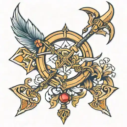 sagittarius bow arrows tattoo design idea