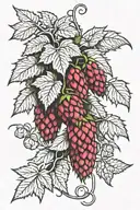 hops vines with barley tattoo design idea