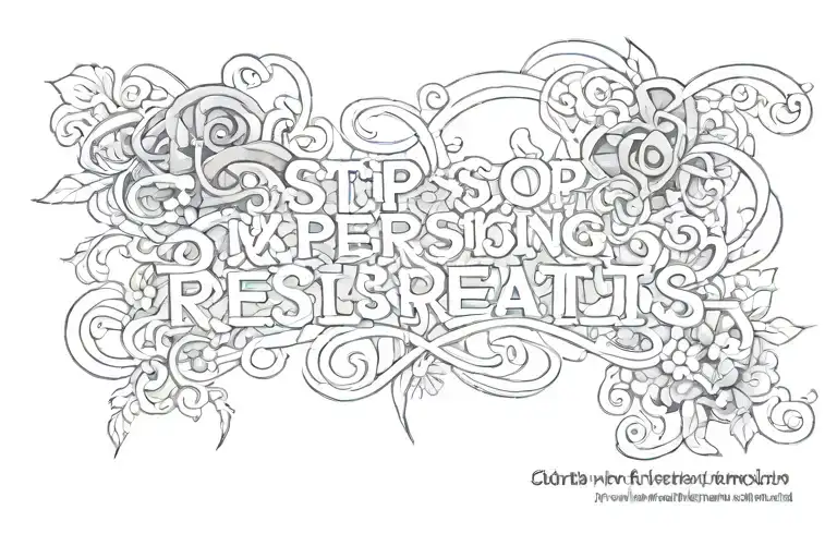 Text: Stop expecting results that you know you didn't work for tattoo design idea