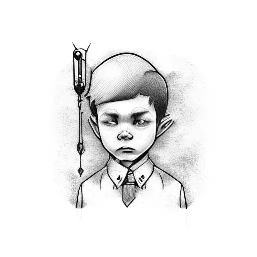 boy with struggle  tattoo design idea