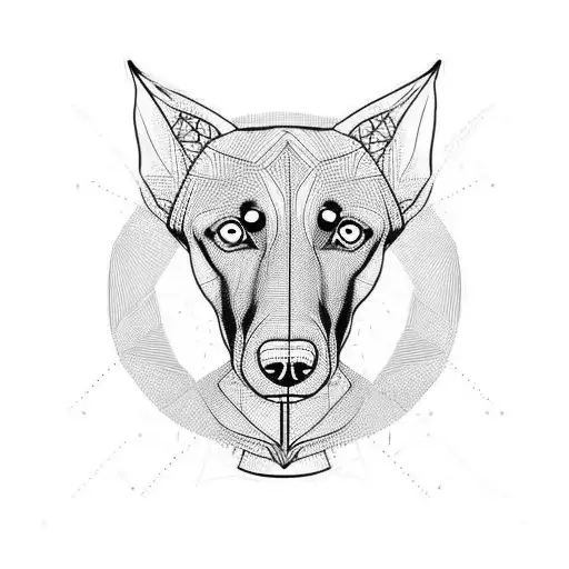 doberman dogs and a spider tattoo design idea