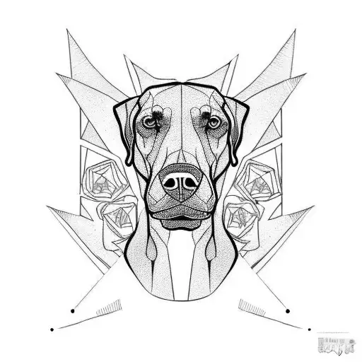 three doberman with a skull tattoo design idea