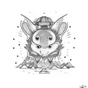 kid with hiking backpack  tattoo design idea