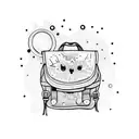 kid with hiking backpack  tattoo design idea