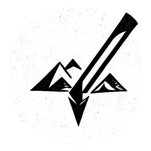 earth power sword tattoo design idea