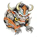 oni mascara tattoo design idea