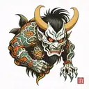 oni mascara tattoo design idea