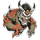oni mascara tattoo design idea