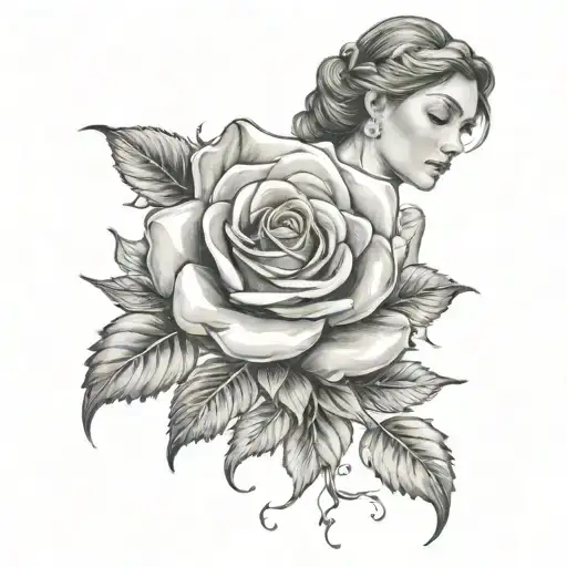 adriana with roses tattoo design idea
