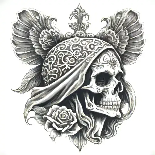 la santa muerte tattoo design idea