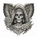 la santa muerte tattoo design idea