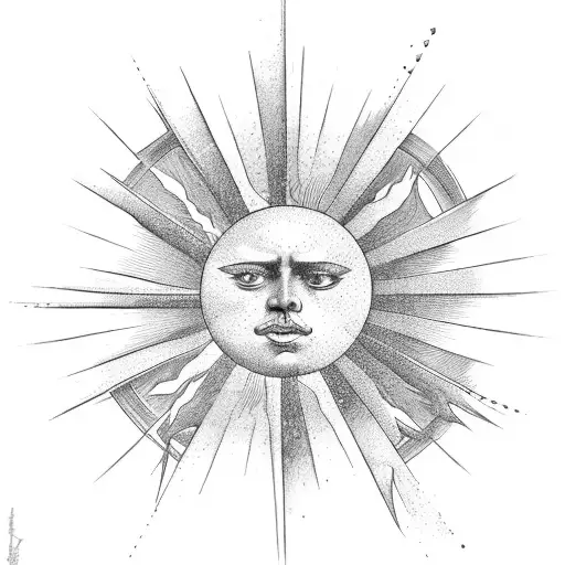 icarus and sun  tattoo design idea