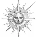 icarus and sun  tattoo design idea