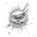 icarus falling down with sun in background  tattoo design idea