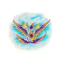 Flying phoenix casting toothless shadow tattoo design idea