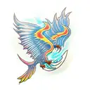 Flying phoenix casting toothless shadow tattoo design idea