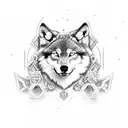 Wolf viking tattoo design idea
