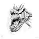 medieval knight attacks trex tattoo design idea