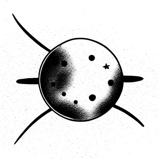 saturn, blueberry, raspberry tattoo design idea