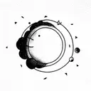 saturn, blueberry, raspberry tattoo design idea