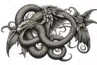 snakes with wings on the upper chest tattoo design idea