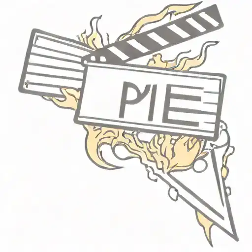 clapperboard on fire tattoo design idea
