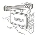 clapperboard on fire tattoo design idea