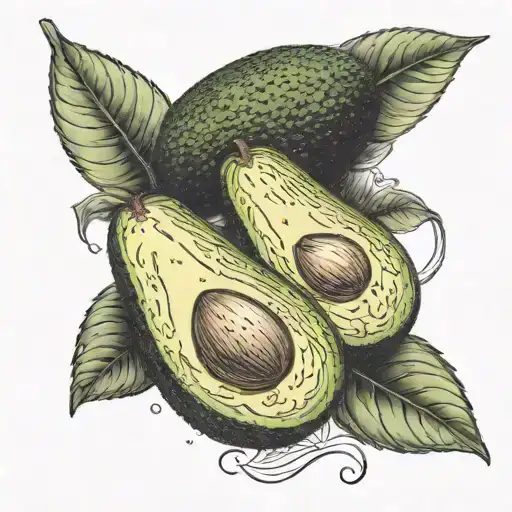 avocado tattoo design idea