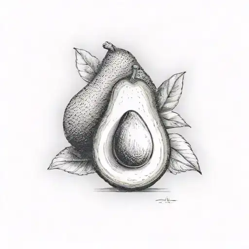 avocado tattoo design idea