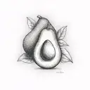 avocado tattoo design idea