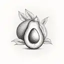 avocado tattoo design idea