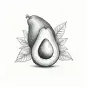 avocado tattoo design idea