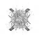 An abstract design of shattered chains with lyrics from your darkest rap verse tattoo design idea