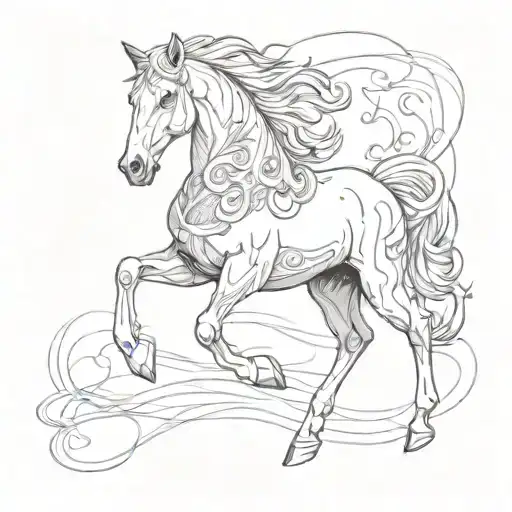 horse on hind legs tattoo design idea