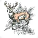 Deer, Duck, Hunting, Feathers, cross, ace of spades  tattoo design idea