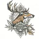 Deer, Duck, Hunting, Feathers, cross, ace of spades  tattoo design idea