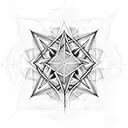 Pentagram surrounded by intricate geometric patterns tattoo design idea
