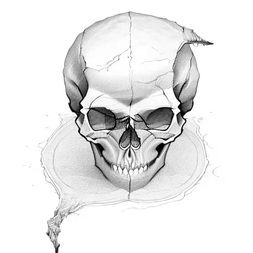 skull memento mori tattoo design idea