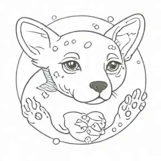 small freckle pupon paws tattoo design idea