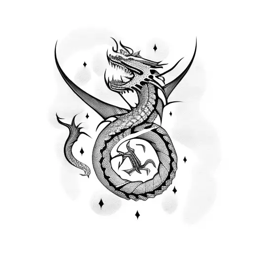 Nordic Dragon tattoo design idea